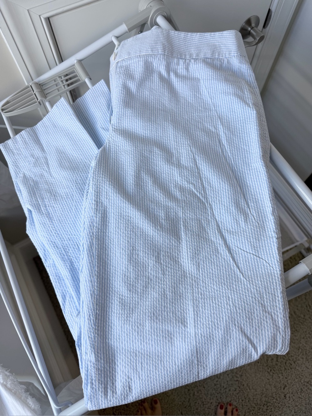 Brooks Brothers Light Blue Seersucker Pinstripe Trousers